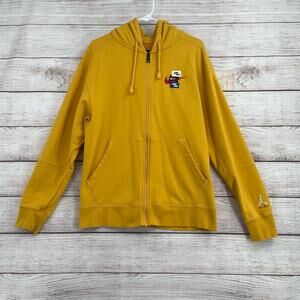 Nike Jordan Jump Man Full Zip Hoodie‎ Sweatshirt Women's Size L Yellow/Gold